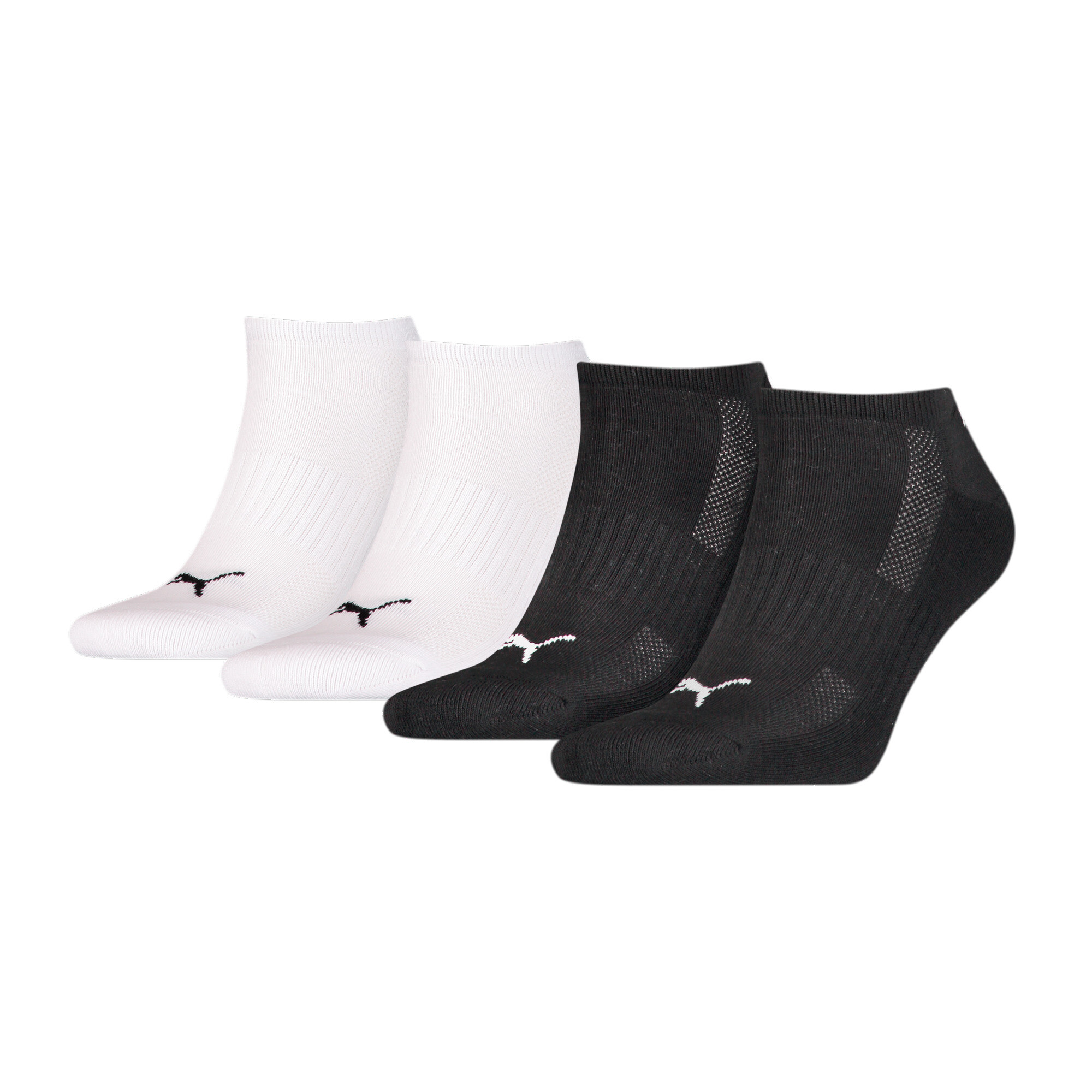 Puma Unisex Cushioned Sneaker Socks 4 Pack, Black, Size 35-38, Clothing