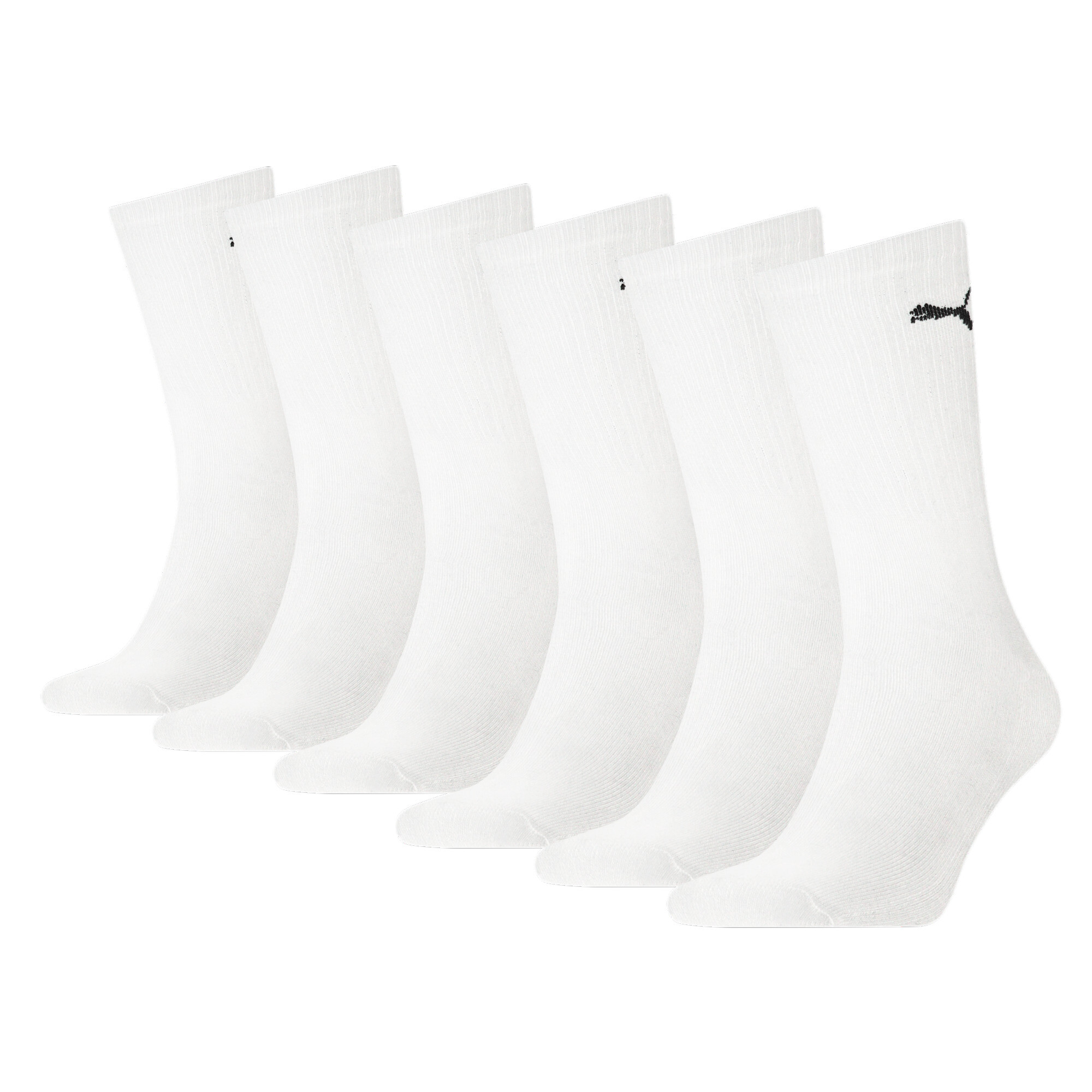 Puma Unisex Crew Shirt Socks 6 Pack, White, Size 43-46, Clothing