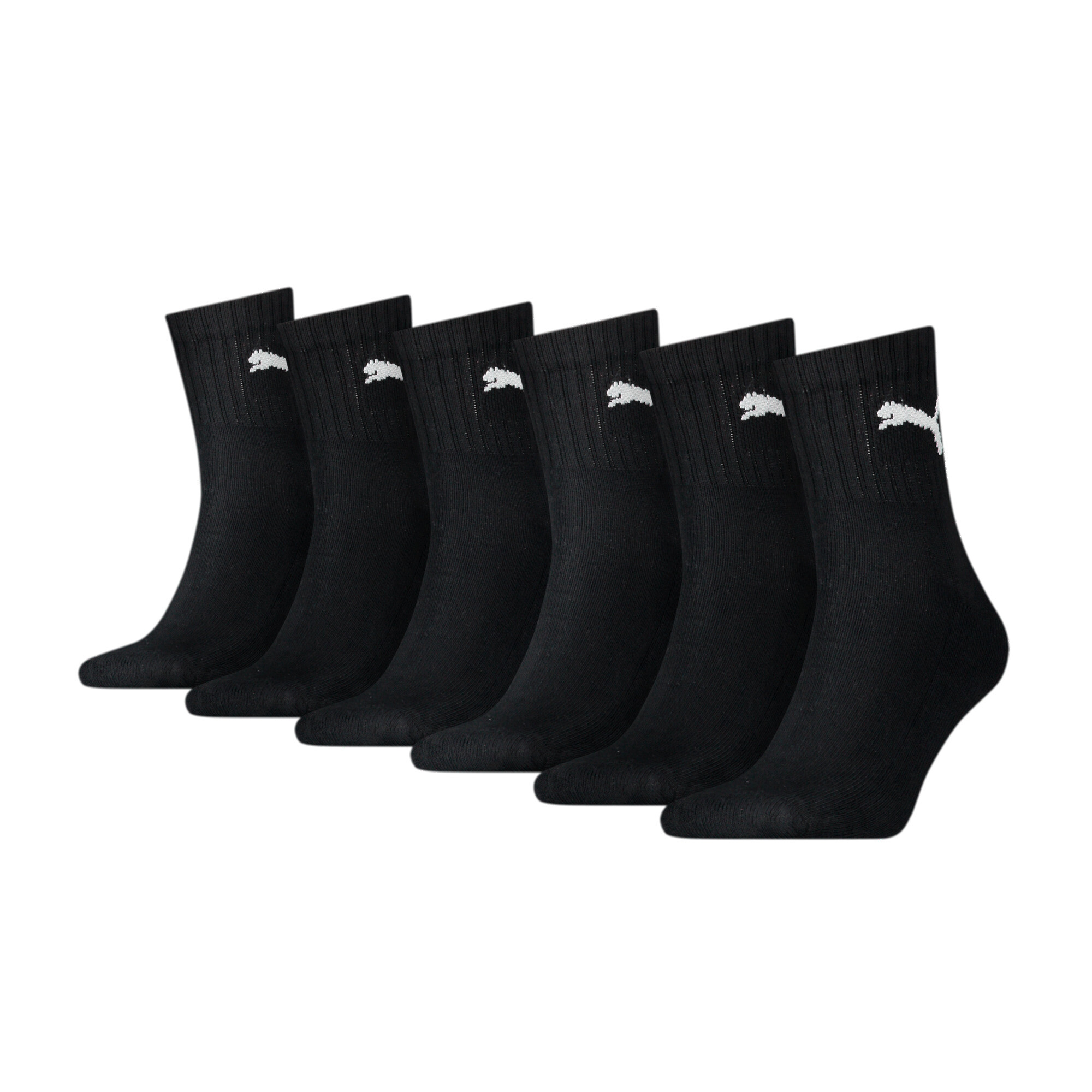 Puma Unisex Short Crew Shirt Socks 6 Pack, Black, Size 43-46, Clothing