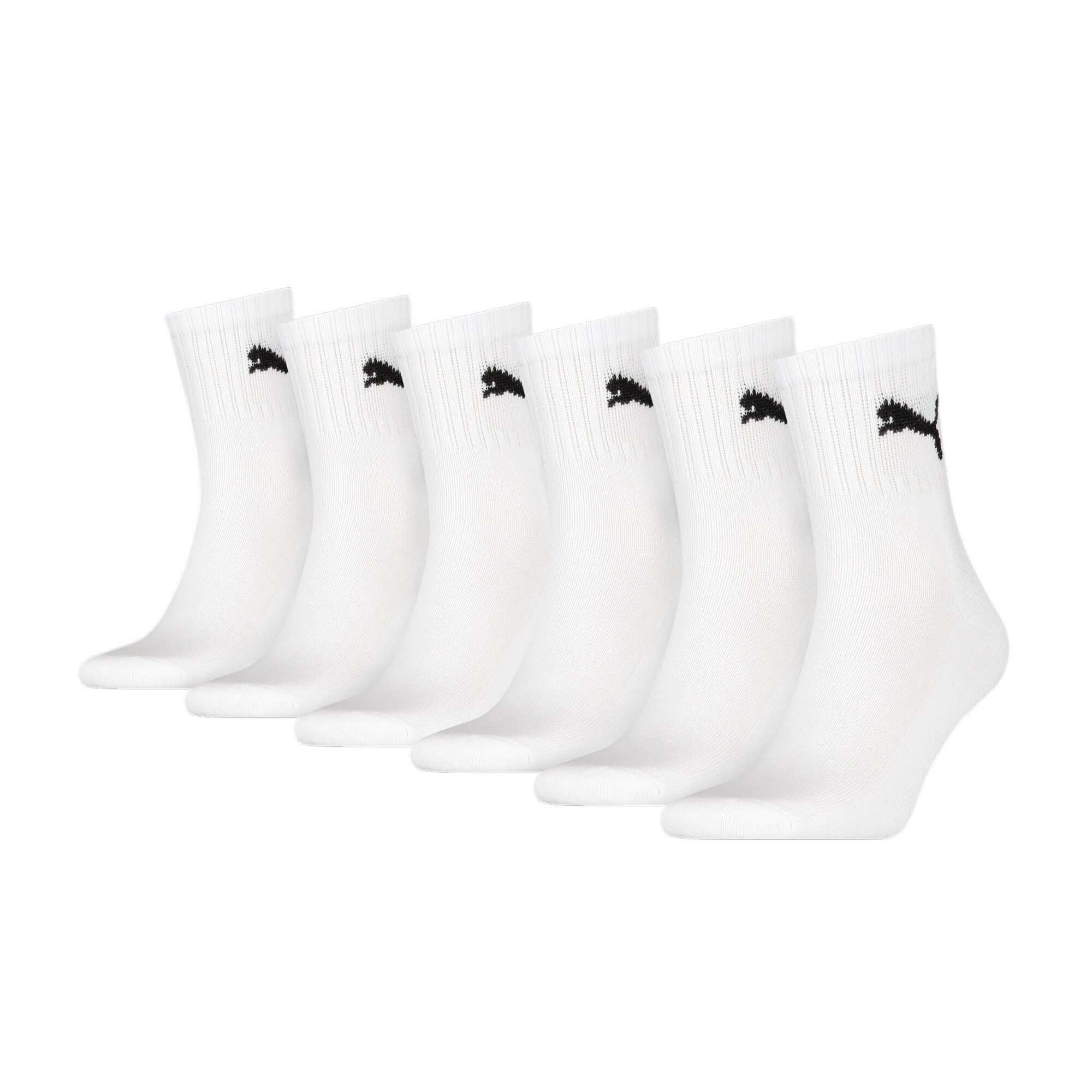 Puma Unisex Short Crew Shirt Socks 6 Pack, White, Size 43-46, Clothing