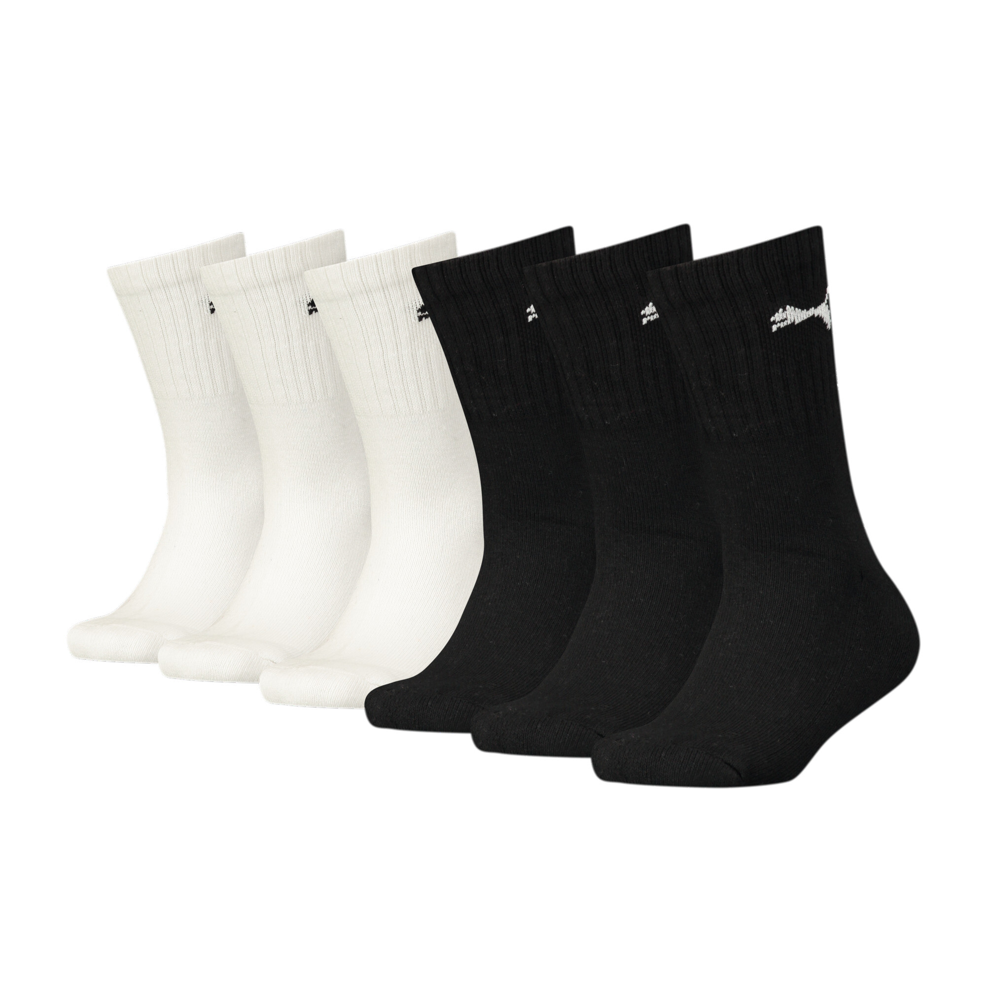 Licence Puma Junior Classic Crew-Socken (6er-Pack) Für Herren Für Damen Für Kinder | Black/White | Größe: 27-30