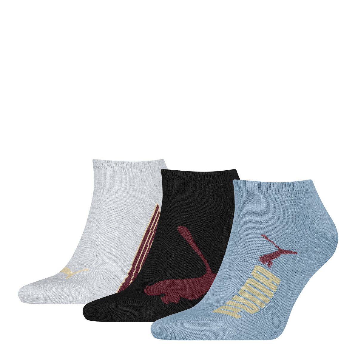 Sneaker Socks Unisex (3-Pack) in Blue/Black by PUMA, 2.5-5