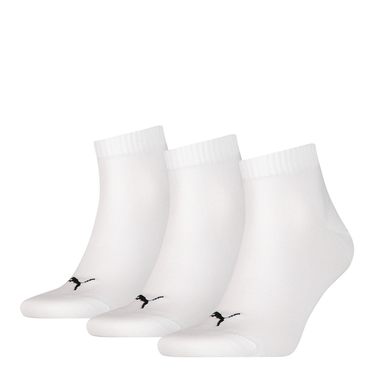 PUMA Unisex Quarter Socks 3 Pack in White, 2.5-5