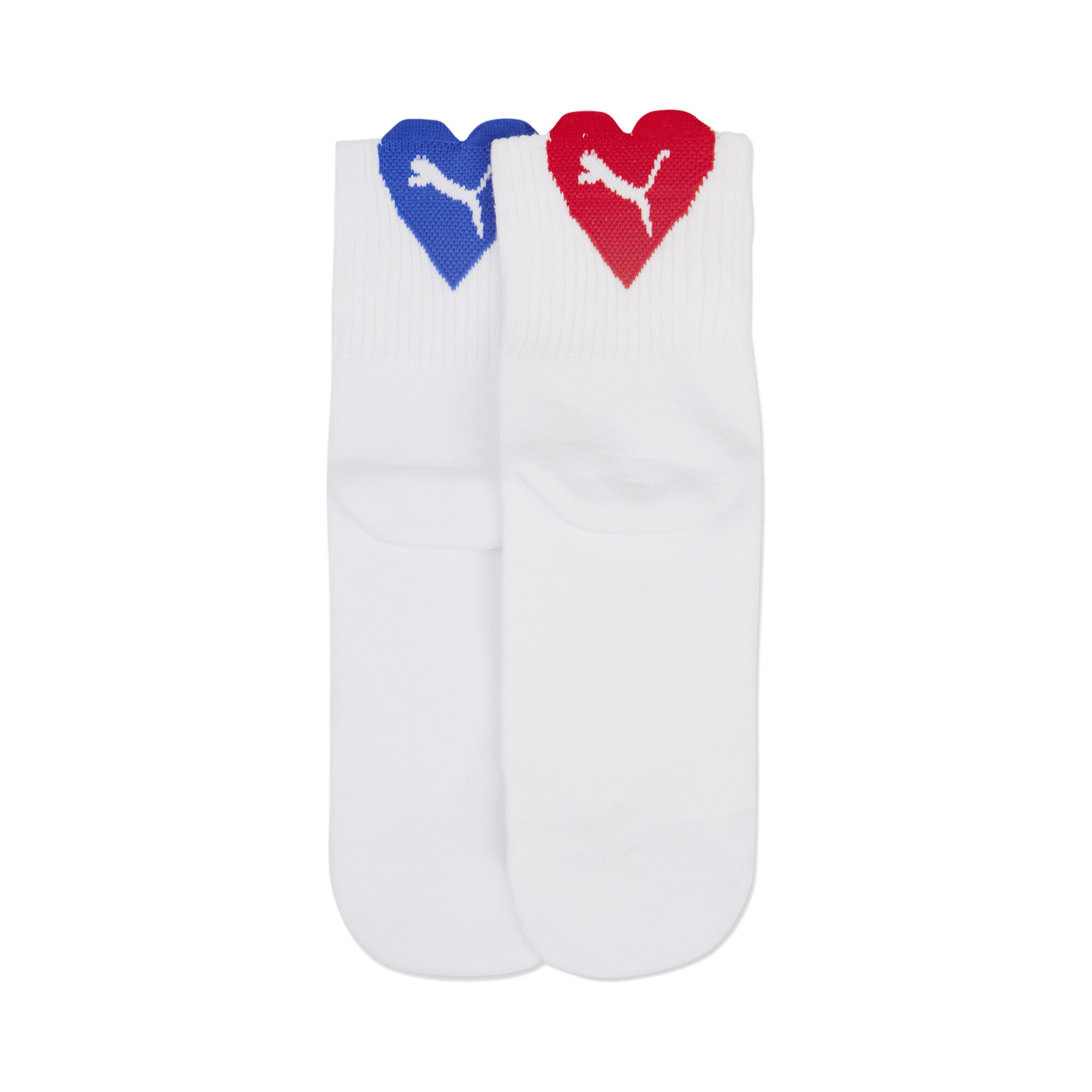 Women's Puma's Heart Short Socks 2 Pack, White, Size 39-42, Clothing