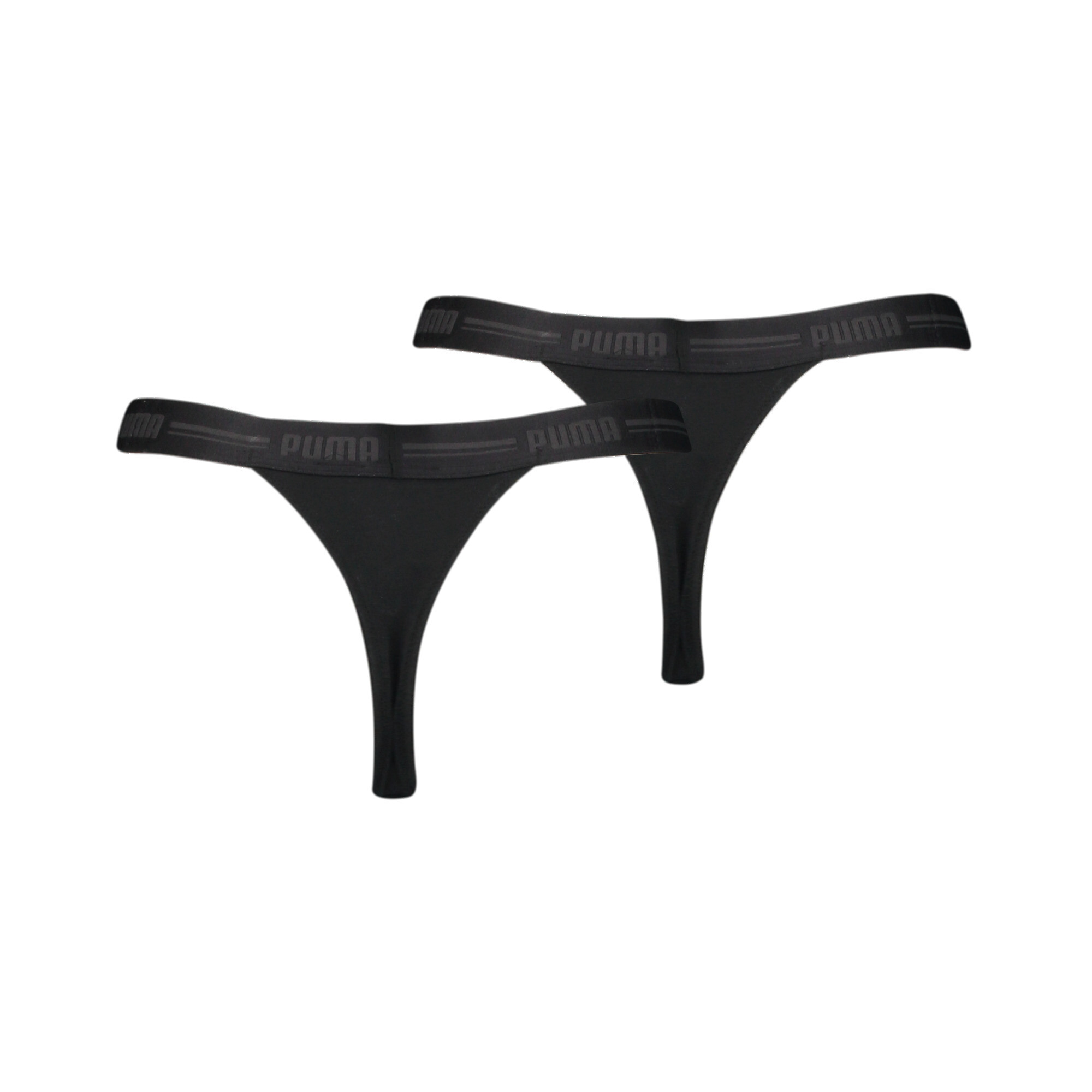 Women's Puma's Heart String Bottom Underwear 2 Pack, Black, Size 1, Clothing
