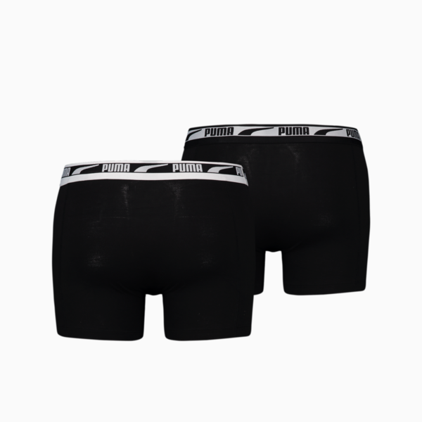 PUMA Men's Multi Logo Boxer 2 Pack, black, large-ZAF