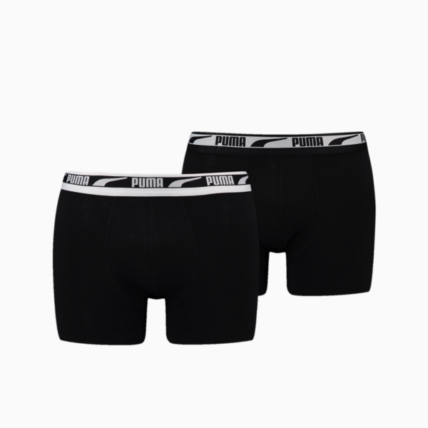 PUMA Men's Multi Logo Boxer 2 Pack, black, large-ZAF