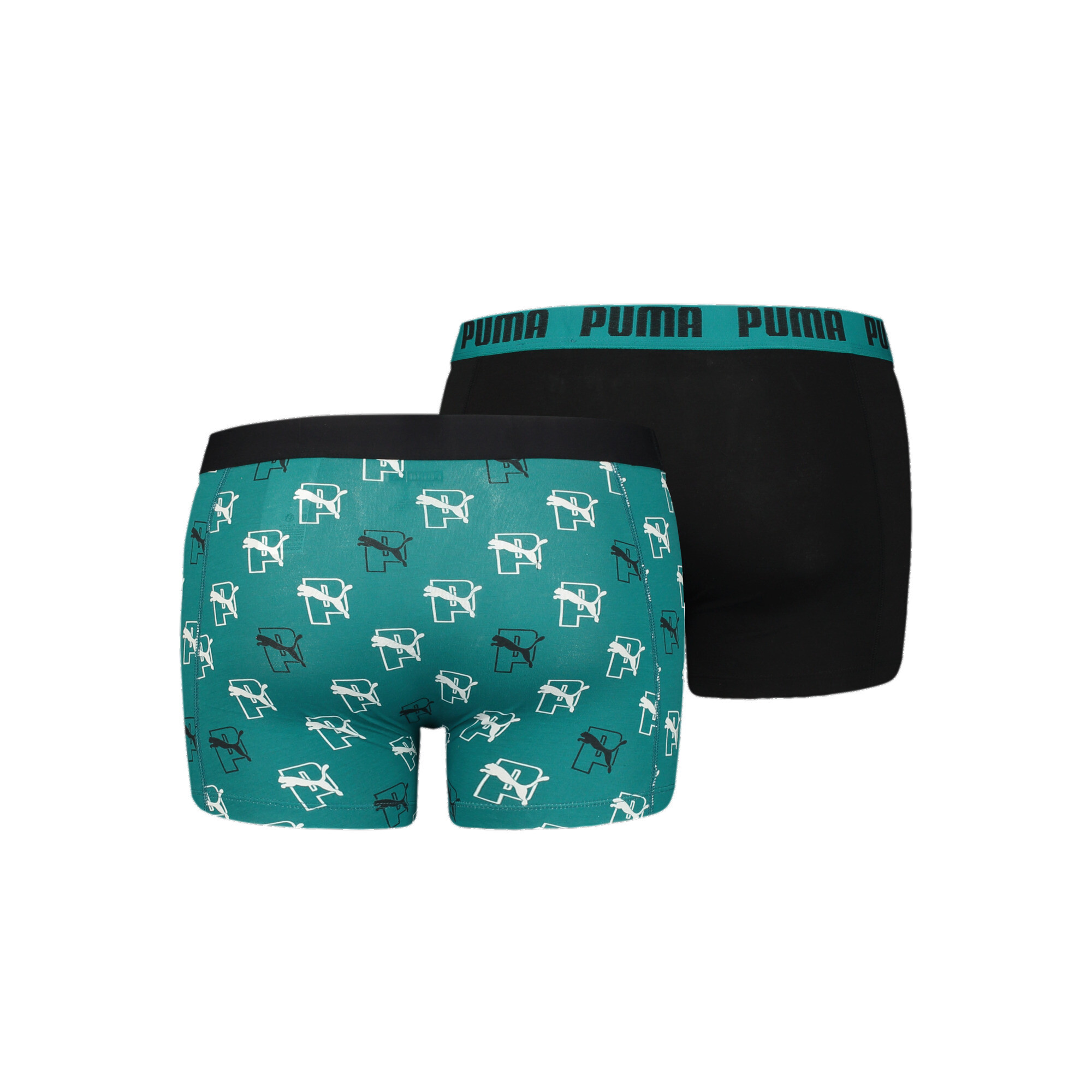 Men's Puma's All-Over Cat Logo Boxer 2 Pack, Blue, Size 5, Clothing