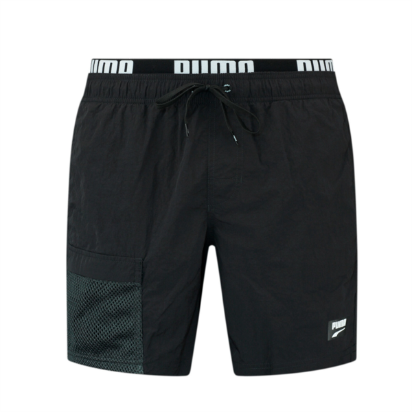 PUMA Swim Men's Utility Mid-Length Short, black, large-MEX