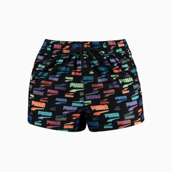PUMA Swim Women's High-Waist Shorts, black combo, large-MEX