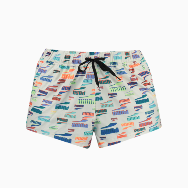PUMA Swim Women's High-Waist Shorts, white combo, large-MEX