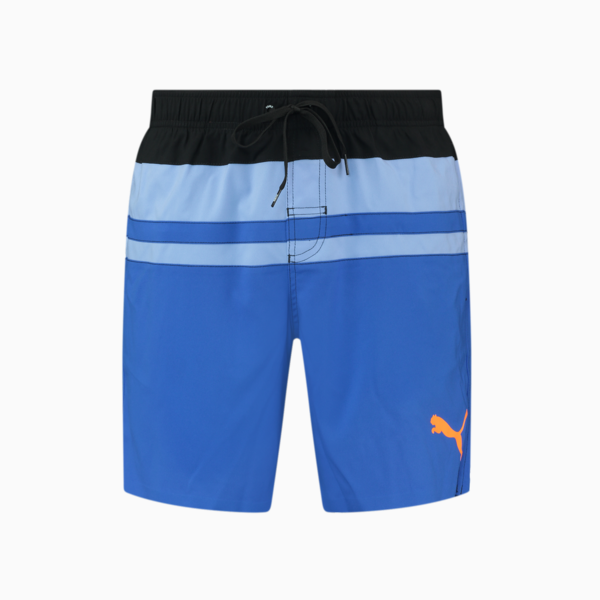 PUMA Swim Heritage Men's Mid-Length Shorts, black / blue, large-MEX