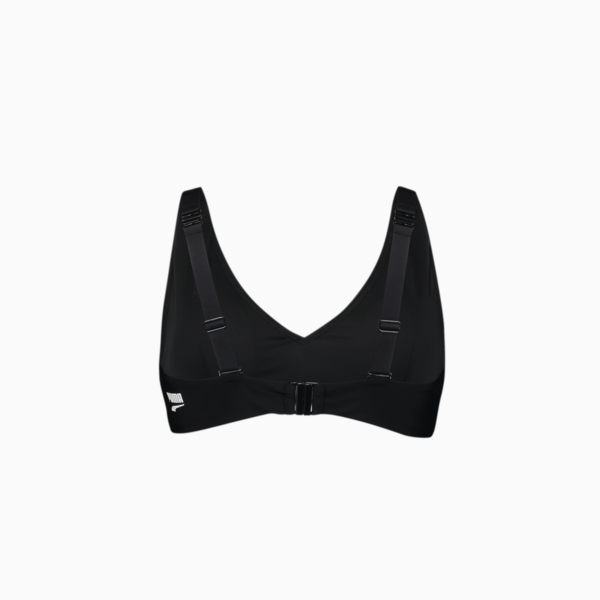 PUMA Swim Women's Plunge Top, black combo, large-ZAF