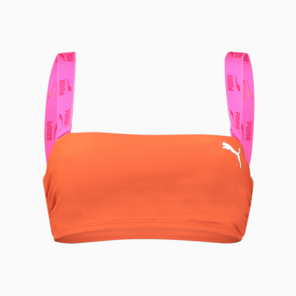 PUMA Swim Women's Bandeau Top, brown / pink, large-MEX