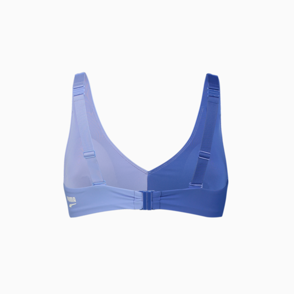 PUMA Swim Women's Colourblock Plunge Top, purple magic, large-MEX
