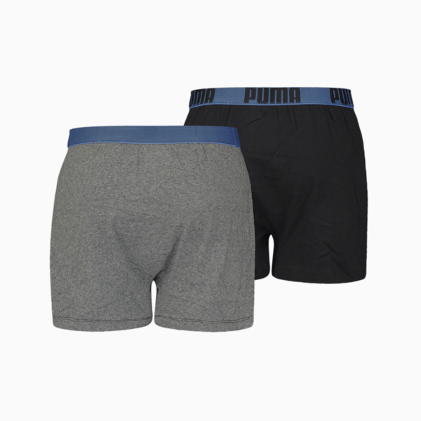 PUMA Men's Loose Fit Jersey Boxer 2 pack, black / cobalt, large-ZAF