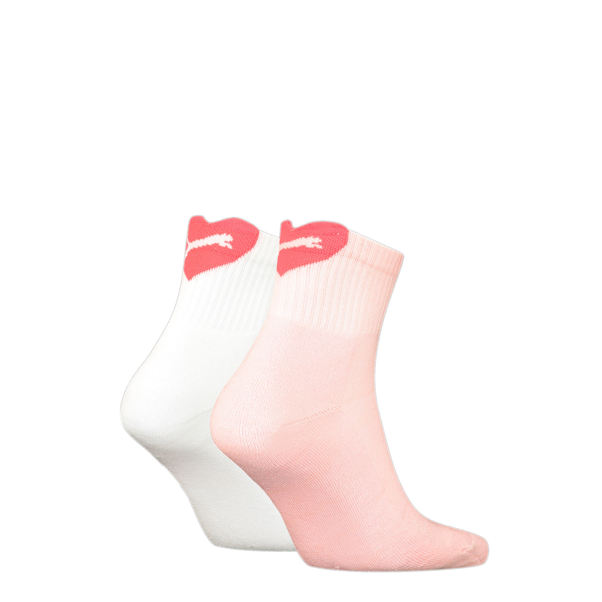 Women's Puma's Heart Short Crew Shirt Socks 2 Pack, Pink, Size 35-38, Clothing