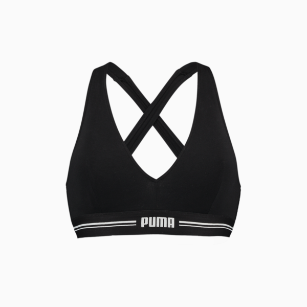 Women's Cross Back Padded Top, black, large-ZAF