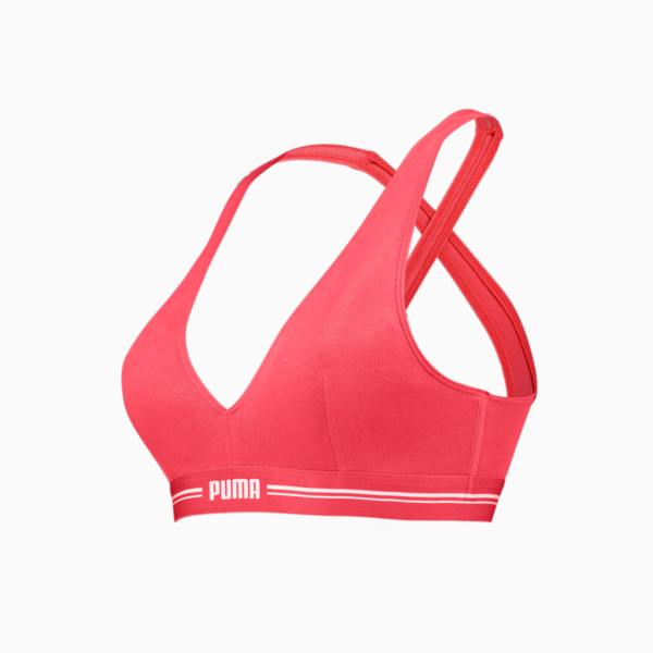 Women's Cross Back Padded Top, hibiscus, large-ZAF
