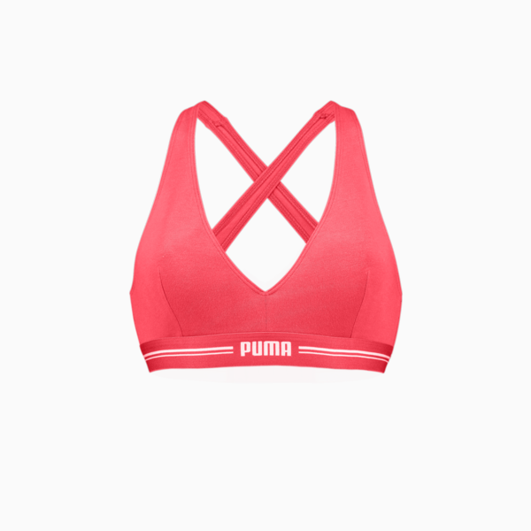 Women's Cross Back Padded Top, hibiscus, large-ZAF