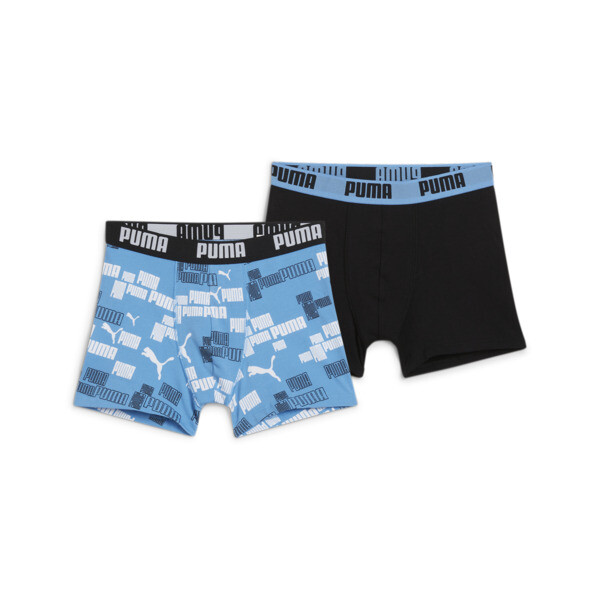 PUMA Boys' Logo Boxer 2 pack, blue combo, large-ZAF