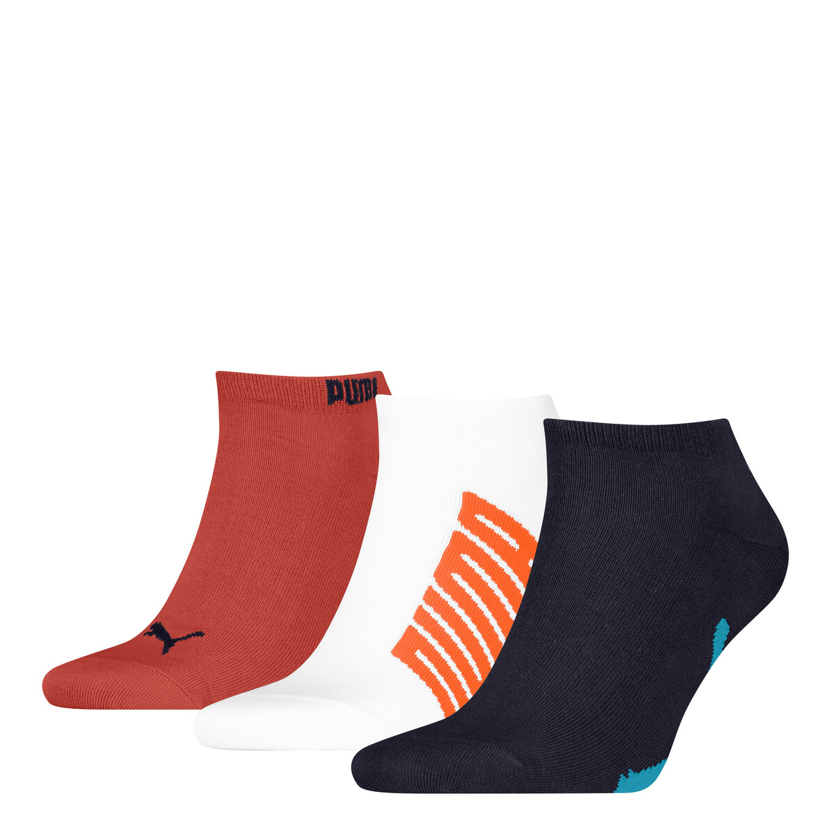 Sneaker Socks Unisex (3-Pack) in New Navy/White by PUMA, 2.5-5