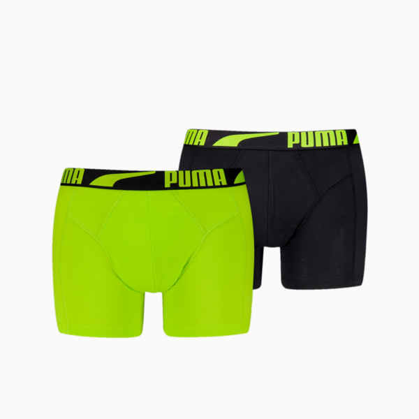 PUMA Men's Boxer Briefs 2 Pack, Fizzy Lime, large-MEX