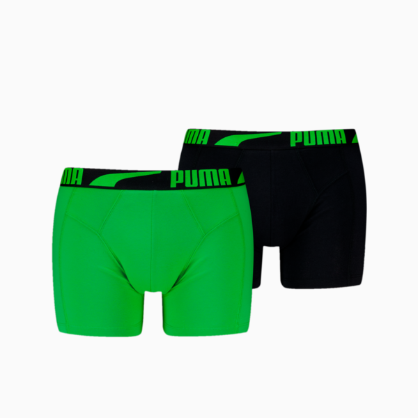 PUMA Men's Boxer Briefs 2 Pack, green / black, large-MEX