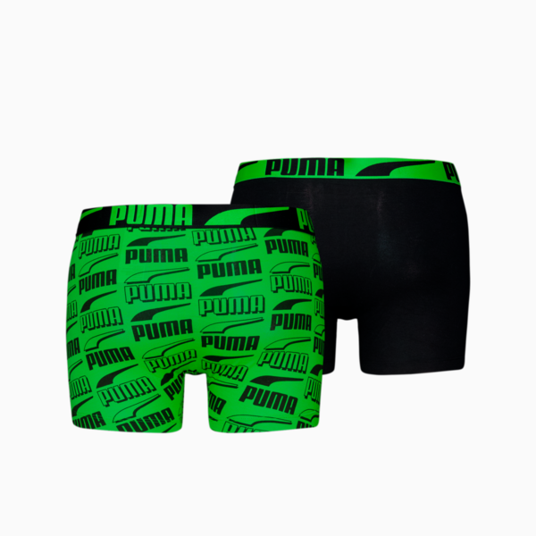 PUMA Men's Boxer Briefs 2 Pack, green / black, large-MEX