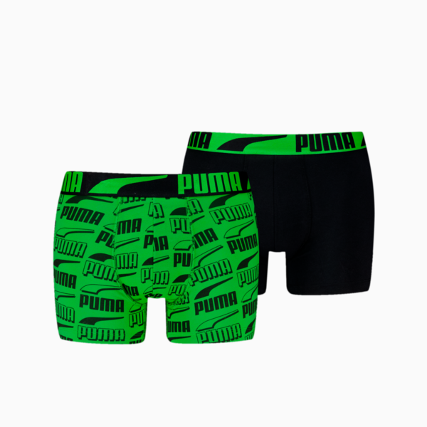 PUMA Men's Boxer Briefs 2 Pack, green / black, large-MEX