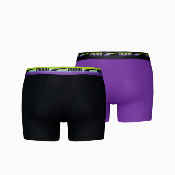 PUMA Men's Boxer Briefs 2 pack, black / purple, large-MEX