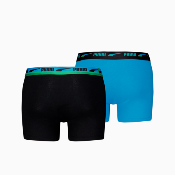PUMA Men's Boxer Briefs 2 pack, black / blue, large-MEX
