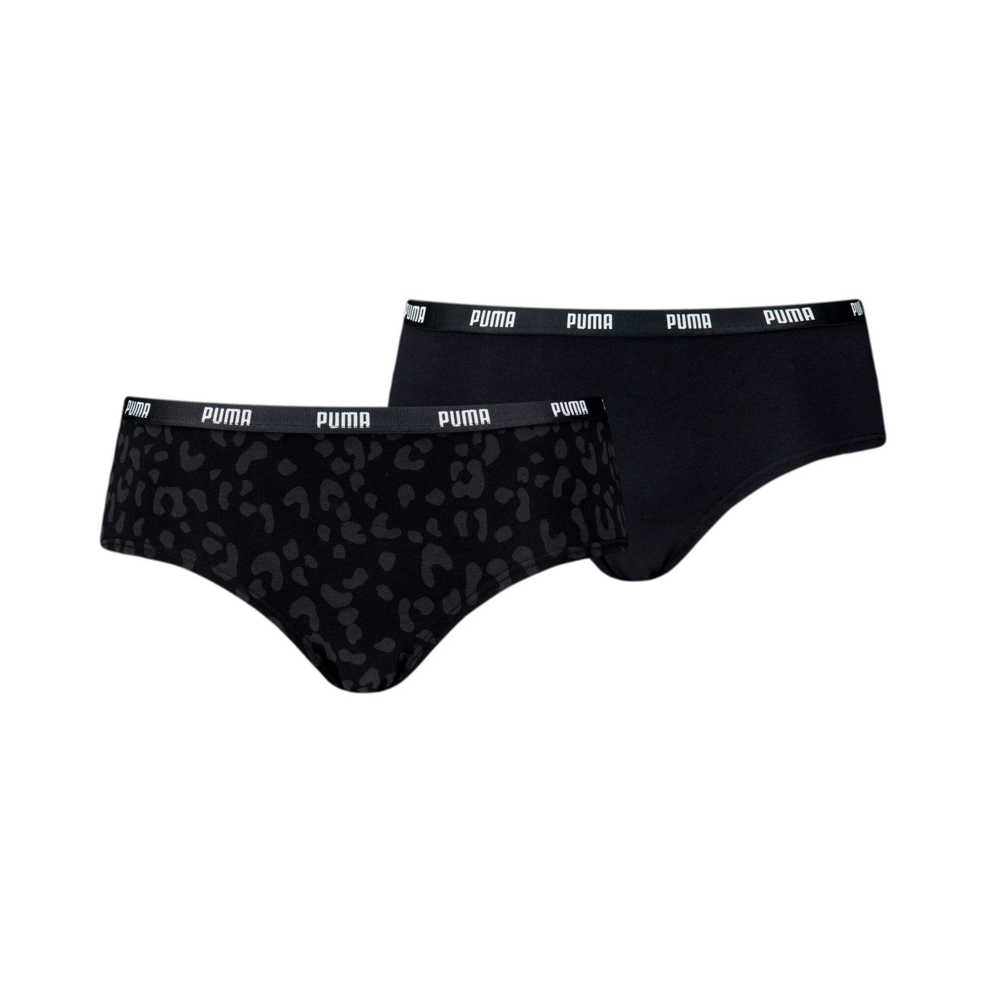 Women's Puma's Hipster Underwears 2 Pack, Black, Size 1, Clothing