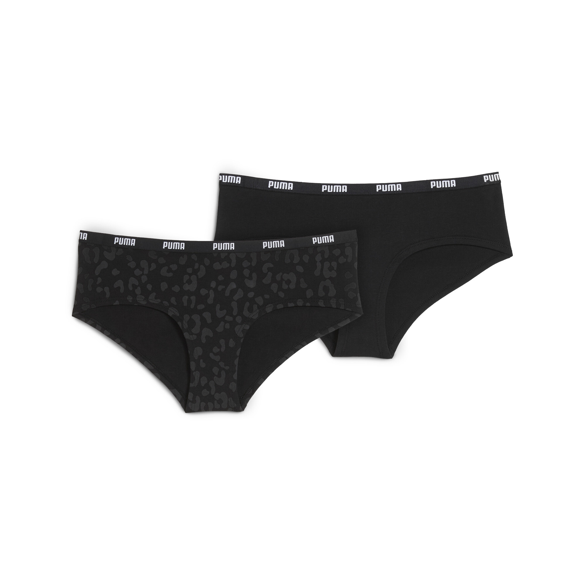 Women's Puma's Hipster Underwears 2 Pack, Black, Size 5, Clothing