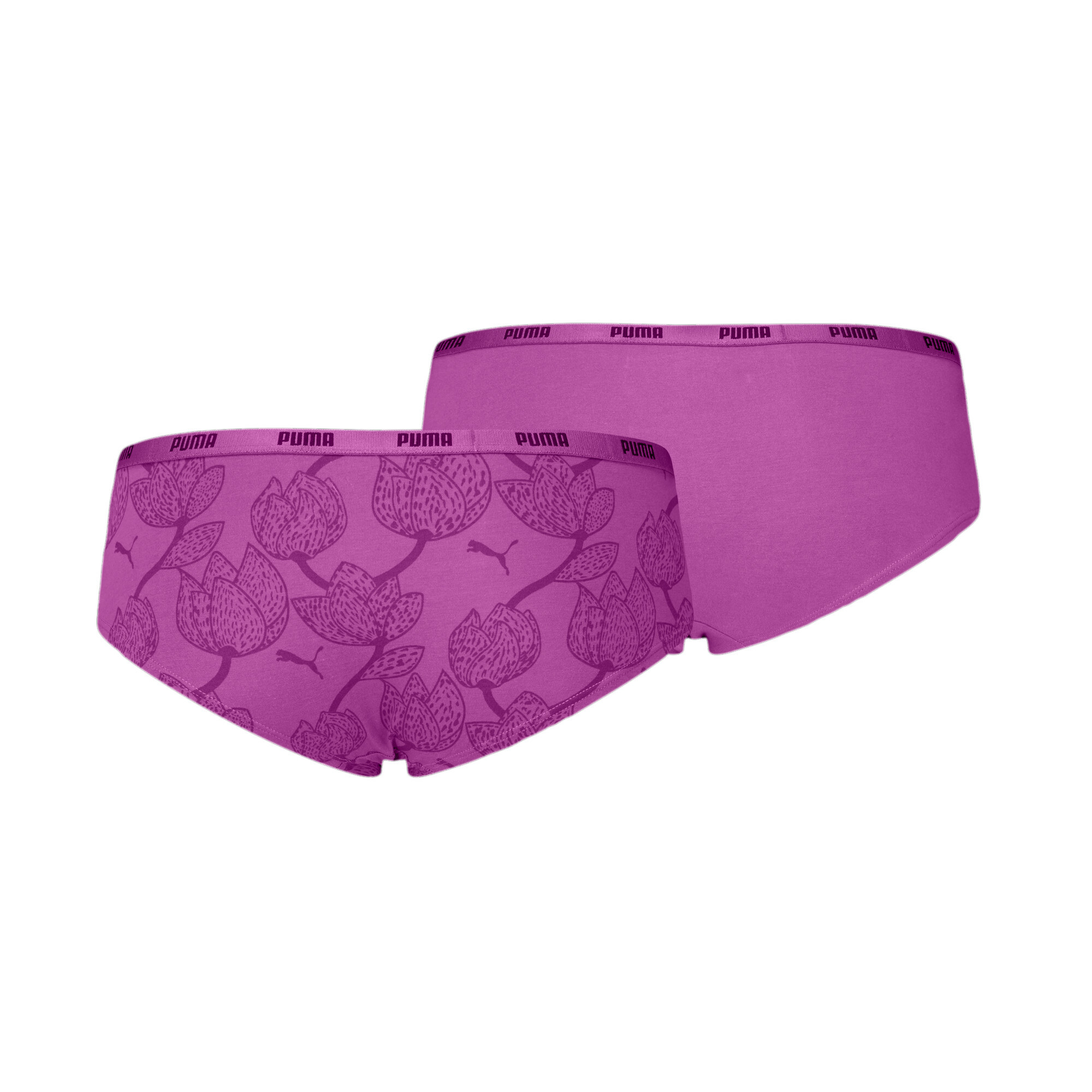Women's Puma's Hipster Underwears 2 Pack, Purple, Size 5, Clothing