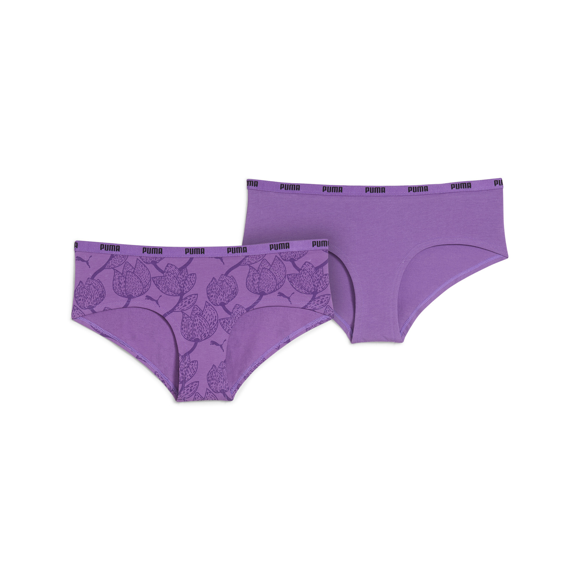 Women's Puma's Hipster Underwears 2 Pack, Purple, Size 3, Clothing