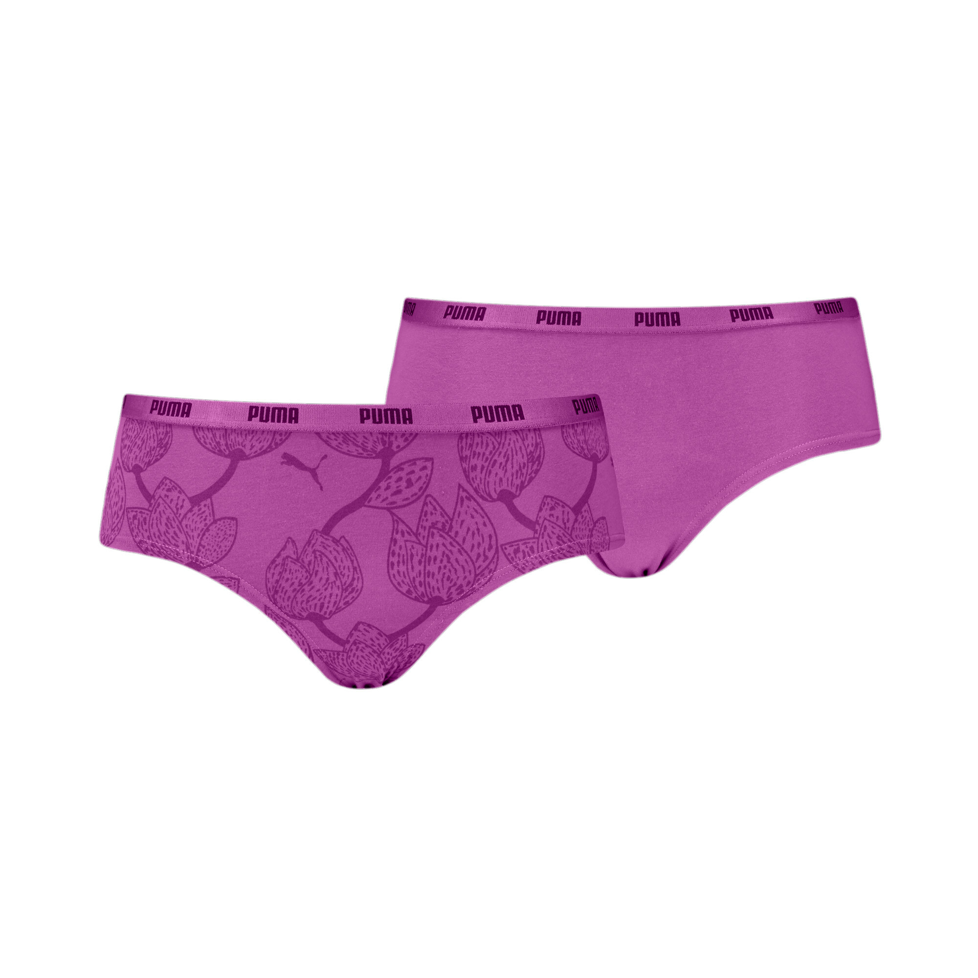 Women's Puma's Hipster Underwears 2 Pack, Purple, Size 5, Clothing