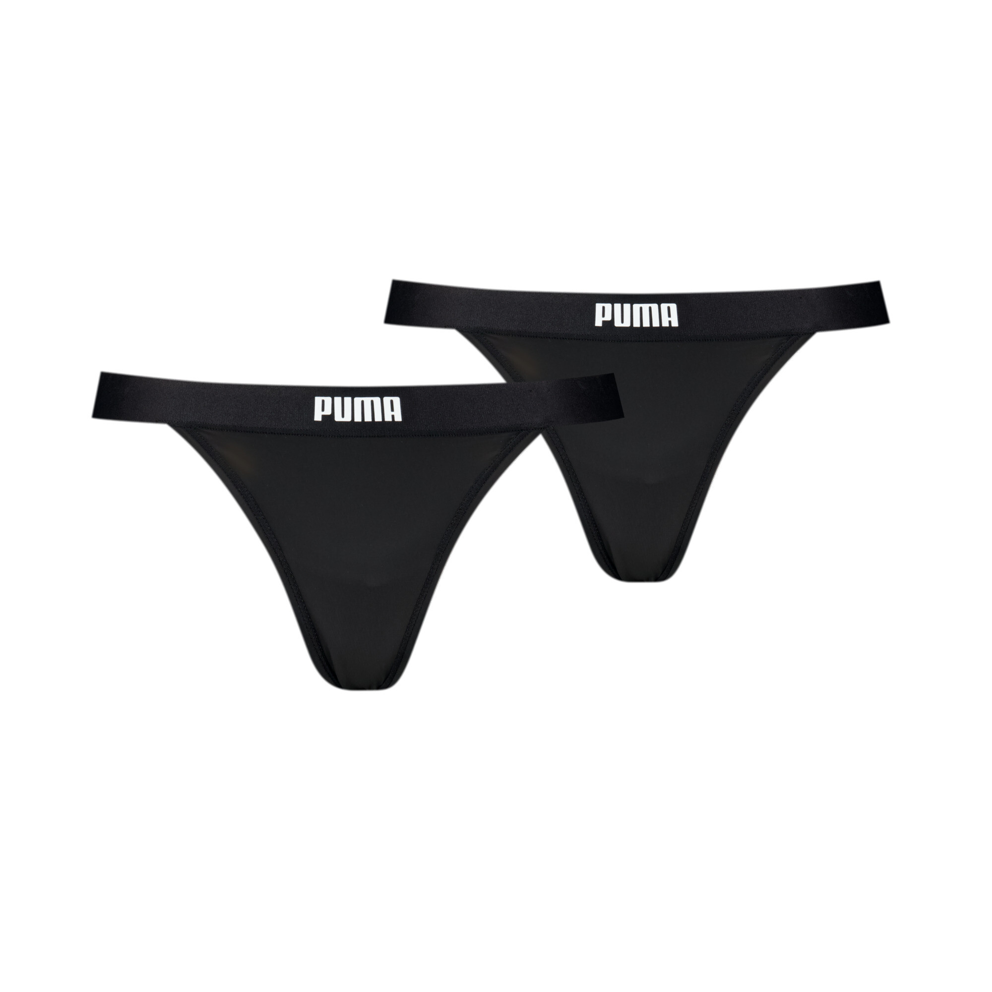 Women's Puma's String Thongs 2 Pack, Black, Clothing