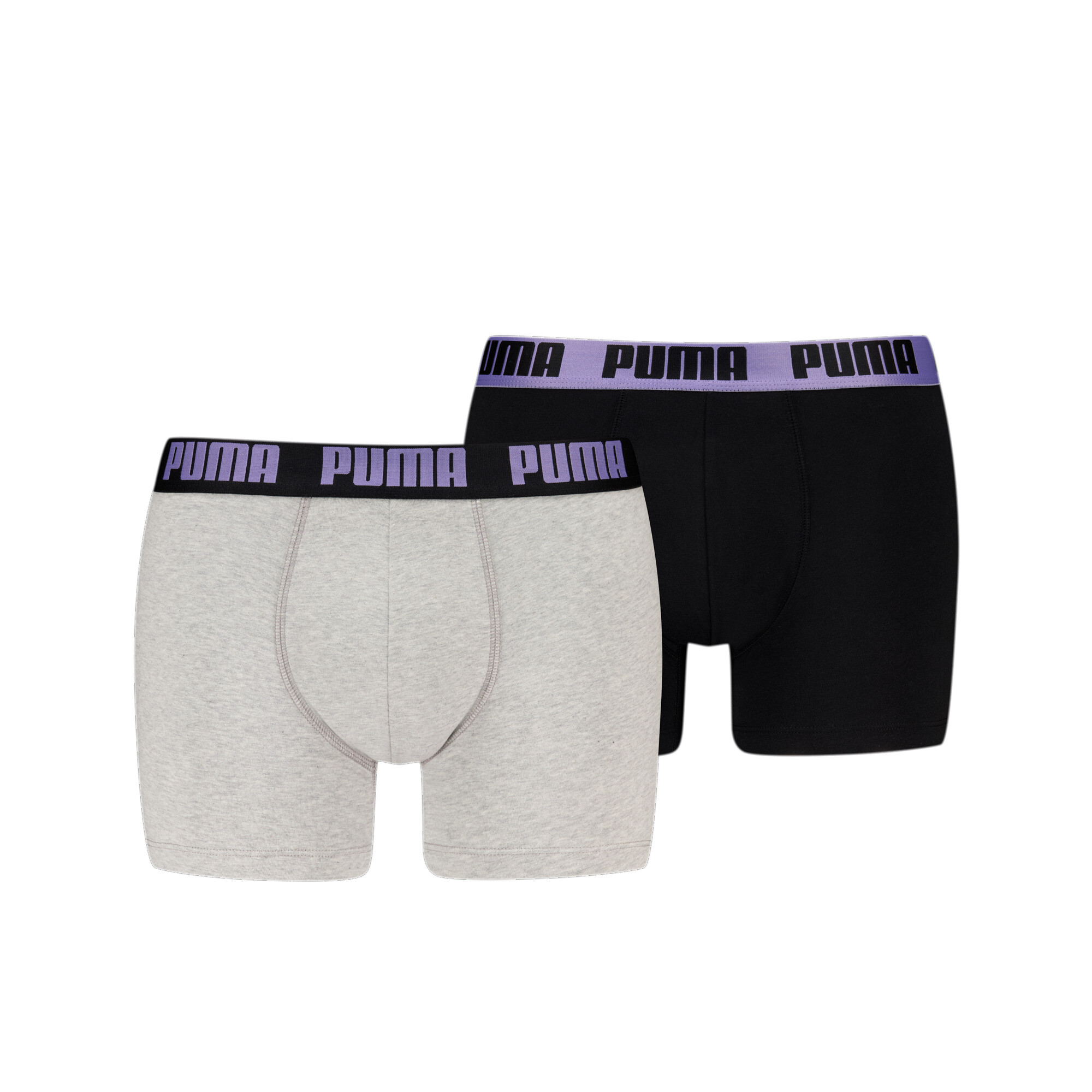 Licence Puma Boxershorts 2er-Pack Herren | Grey/Black/Purple | Größe: 4