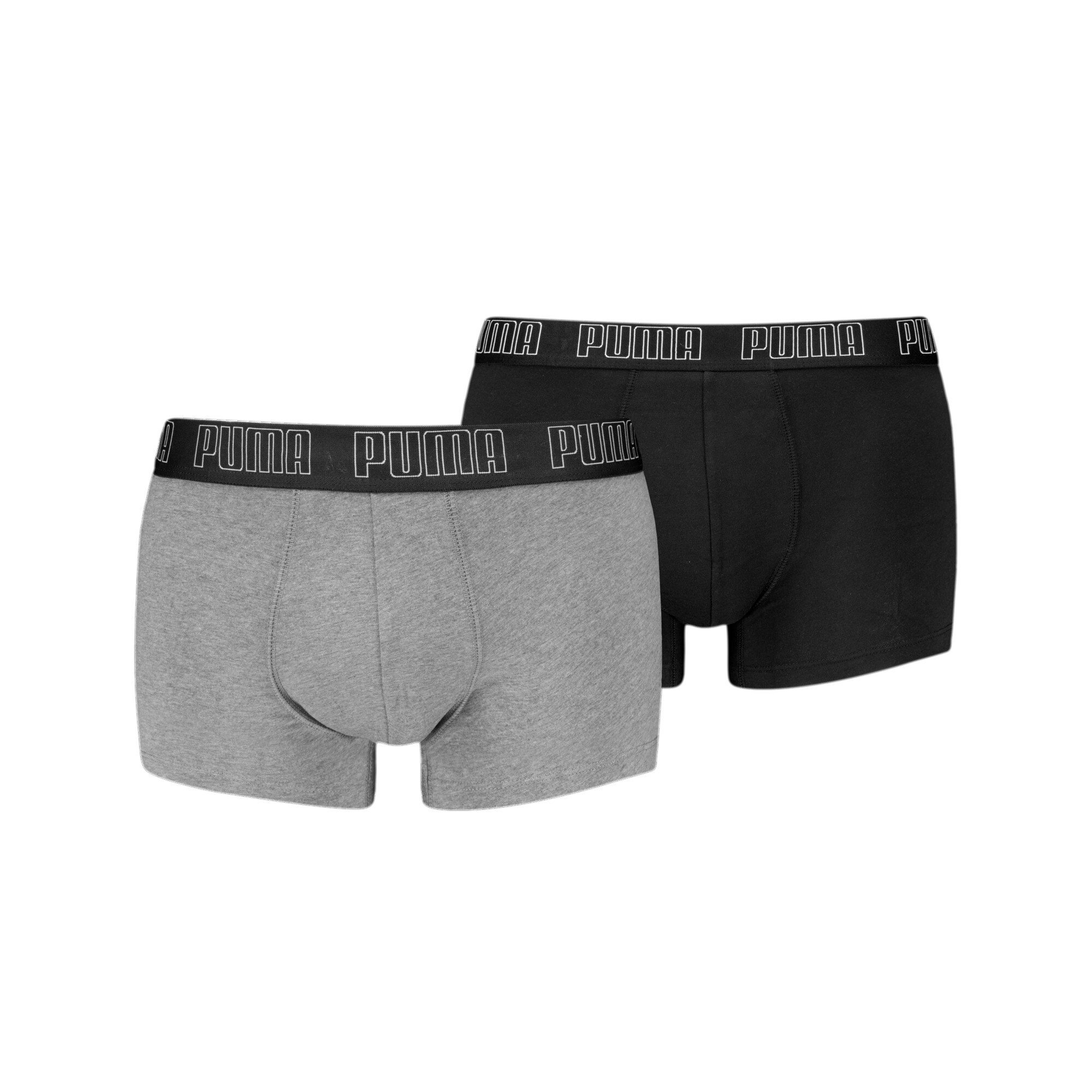 Licence Puma Trunks 2er-Pack Herren | Middle Grey Melange/Black | Größe: 4