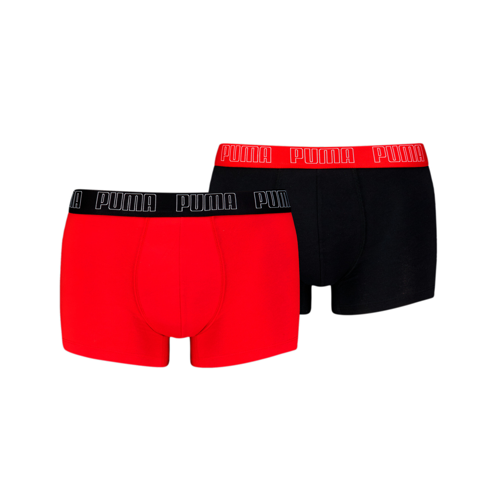 PUMA korte boxershort voor Heren, Zwart/Rood, Maat 3