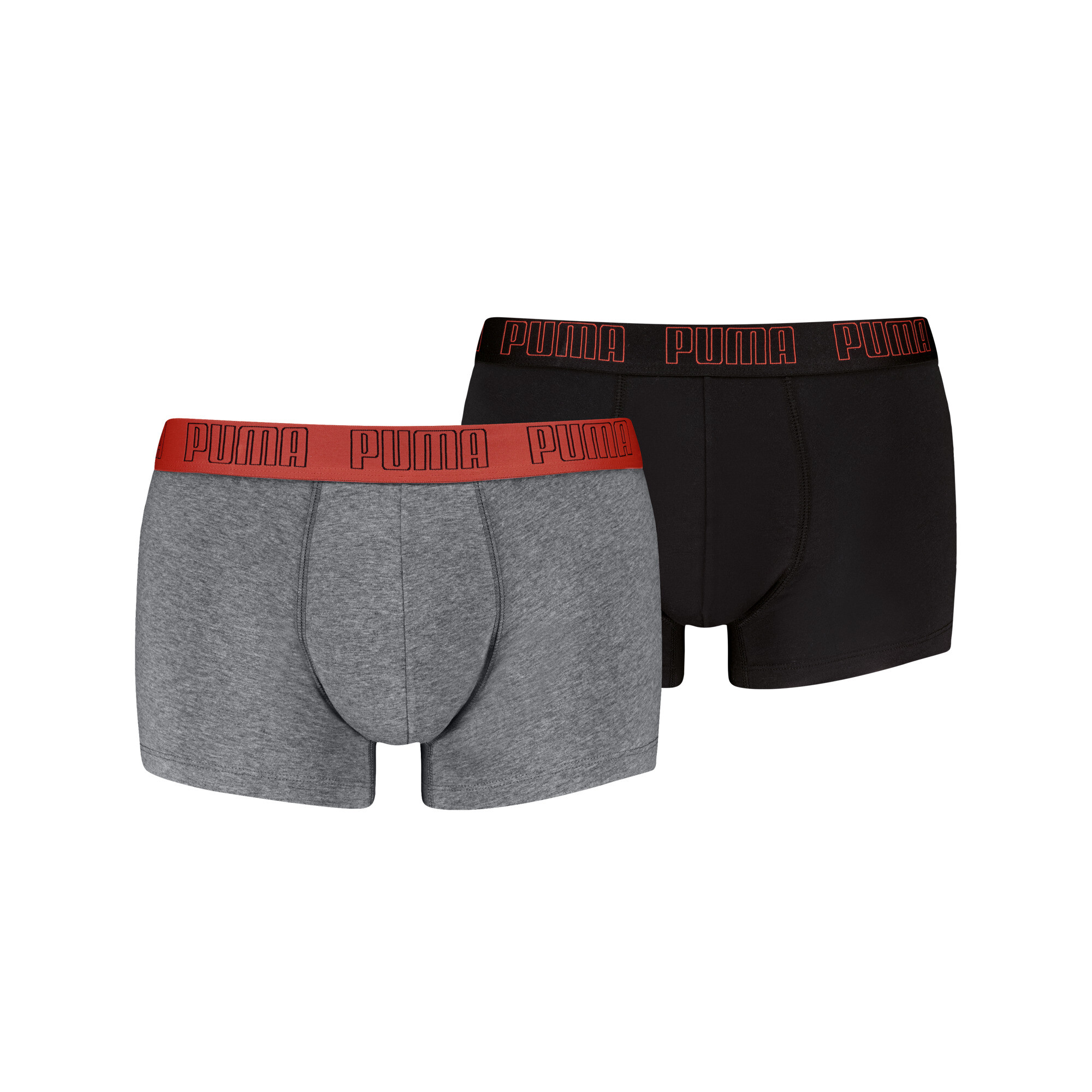 Licence Puma Trunks 2er-Pack Herren | Mid Grey Melange/Orange | Größe: 3