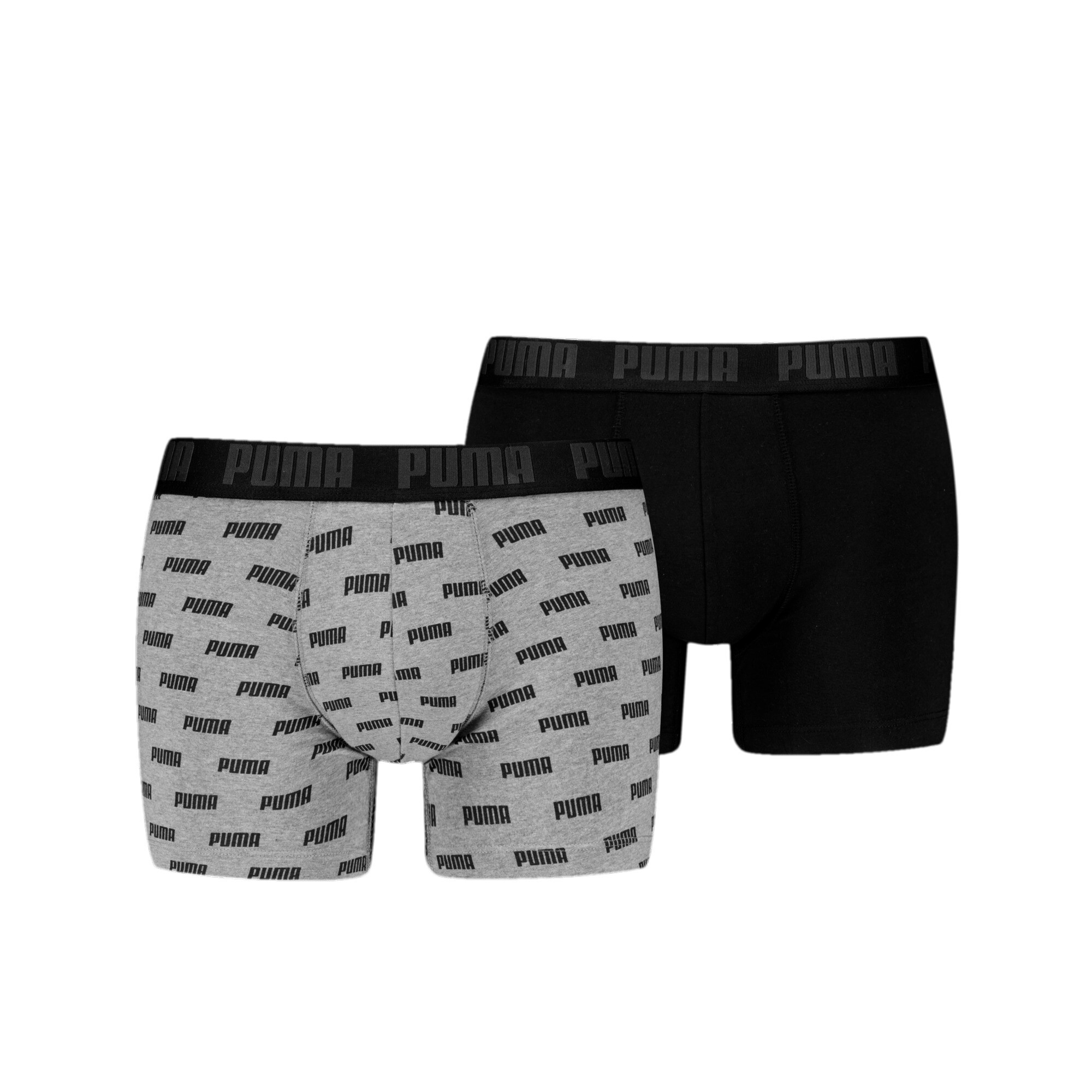 Licence Puma Boxershorts 2er-Pack Herren | Middle Grey Melange/Black | Größe: 4