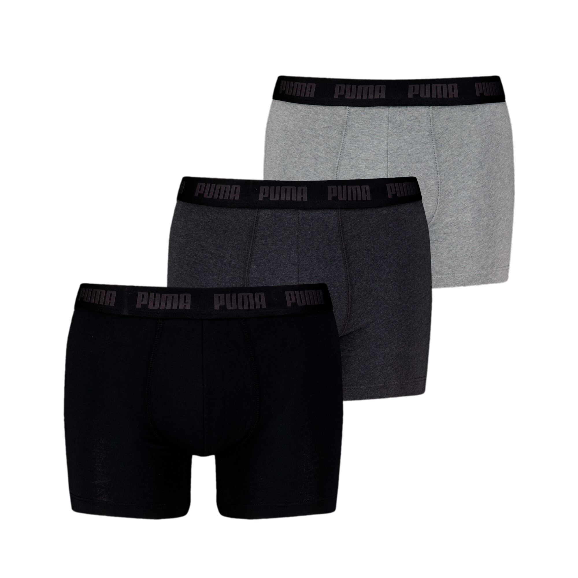 Men's Puma Boxer Briefs 3 Pack, Gray, Size 6, Clothing