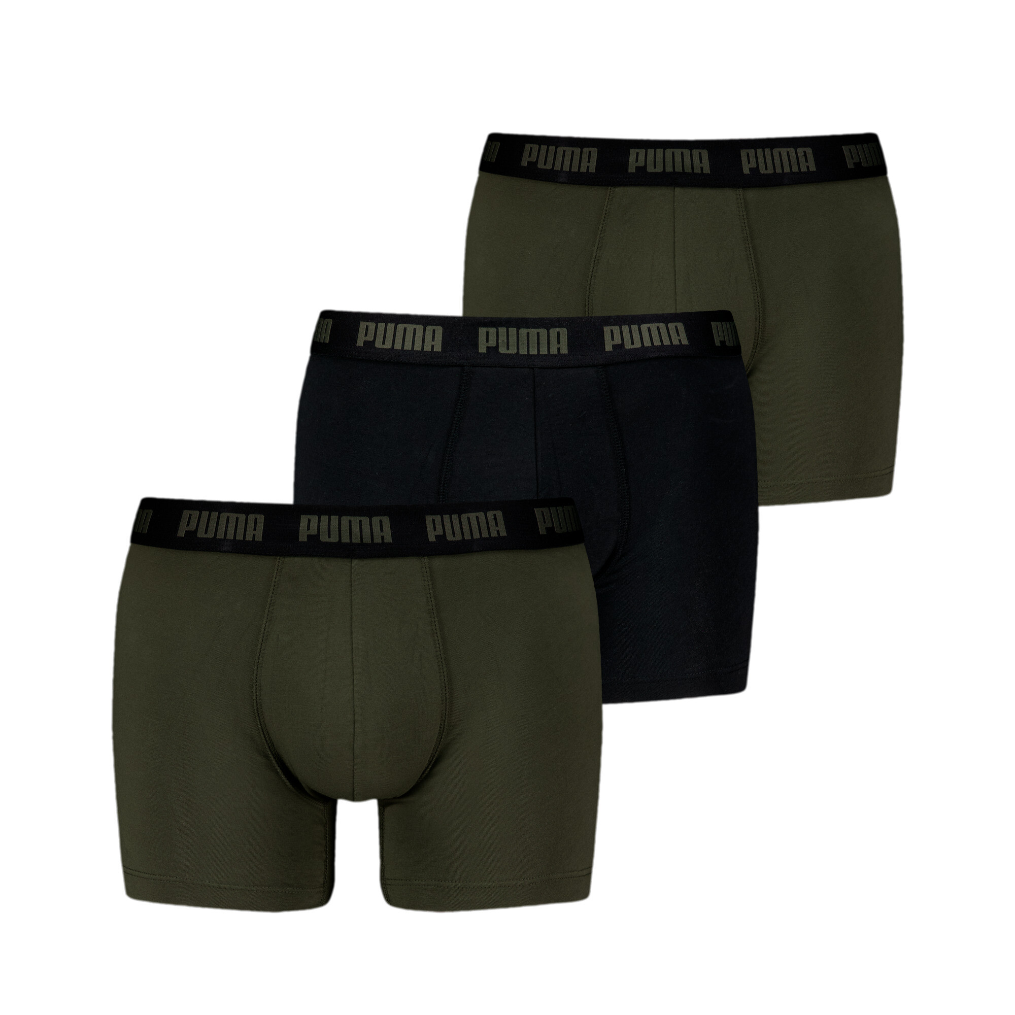 Men's Puma Boxer Briefs 3 Pack, Brown, Size 2, Clothing