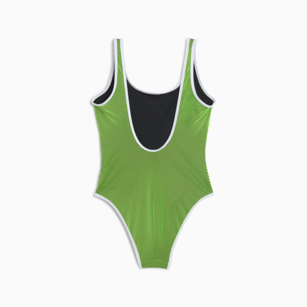 PUMA Women's Swimsuit, green combo, large-MEX
