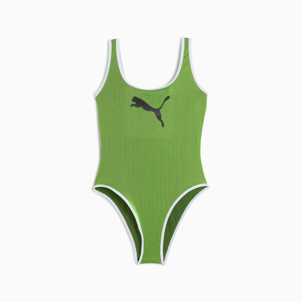 PUMA Women's Swimsuit, green combo, large-MEX