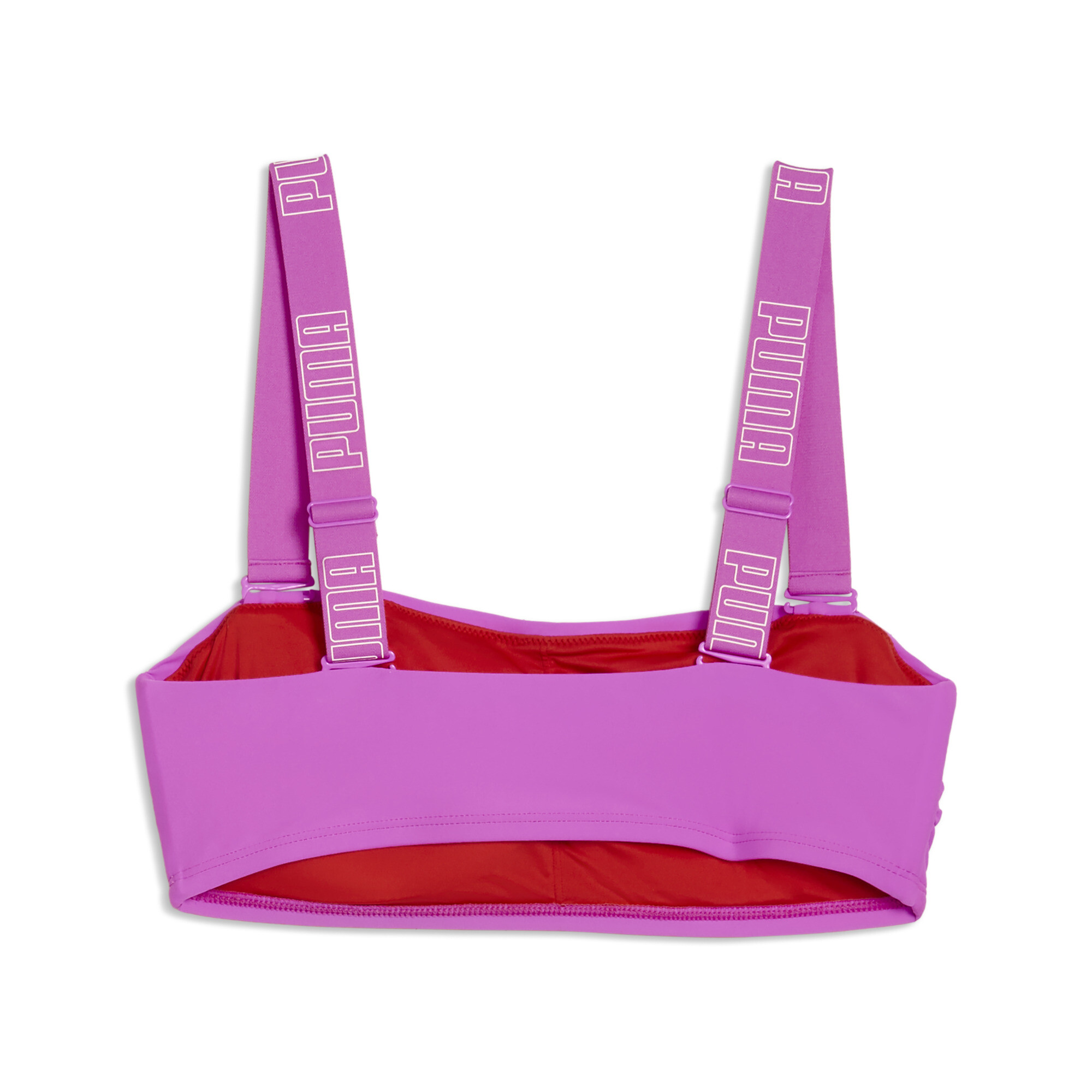 PUMA bandeau-bikinitop voor Dames, Roze, Maat L thumbnail 2