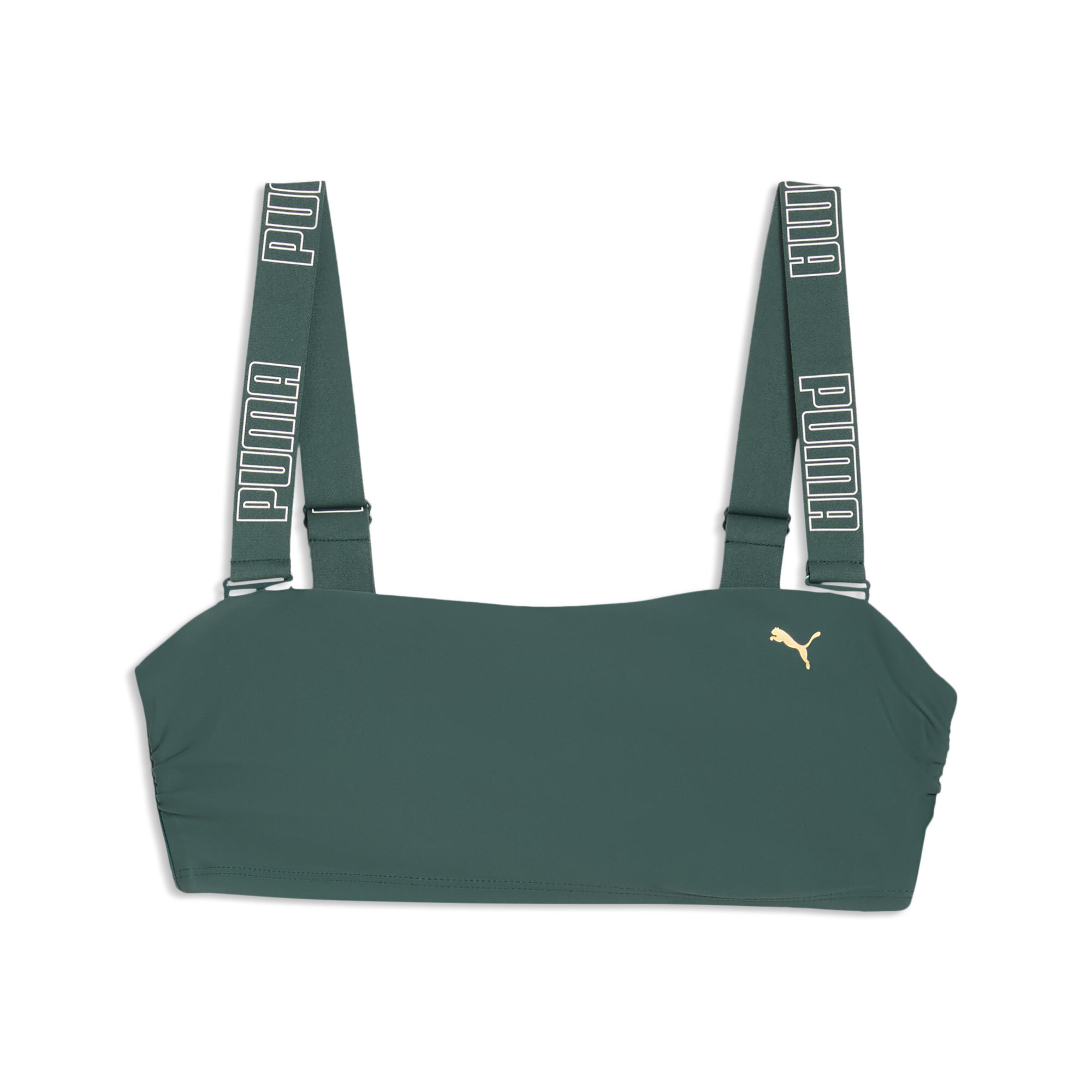 PUMA bandeau-bikinitop voor Dames, Groen, Maat L