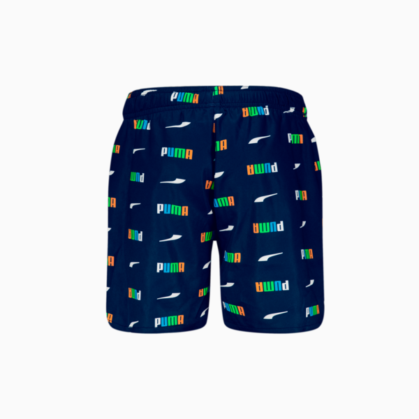 Boy's Puma swimsuit printed logo, Navy Combo, large-MEX